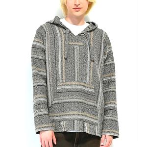 SENOR LOPEZ LAS OLAS GREY AND TAN BAJA HOODIE SMALL